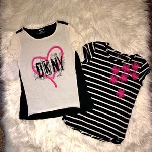 Set of girls black & white shirts